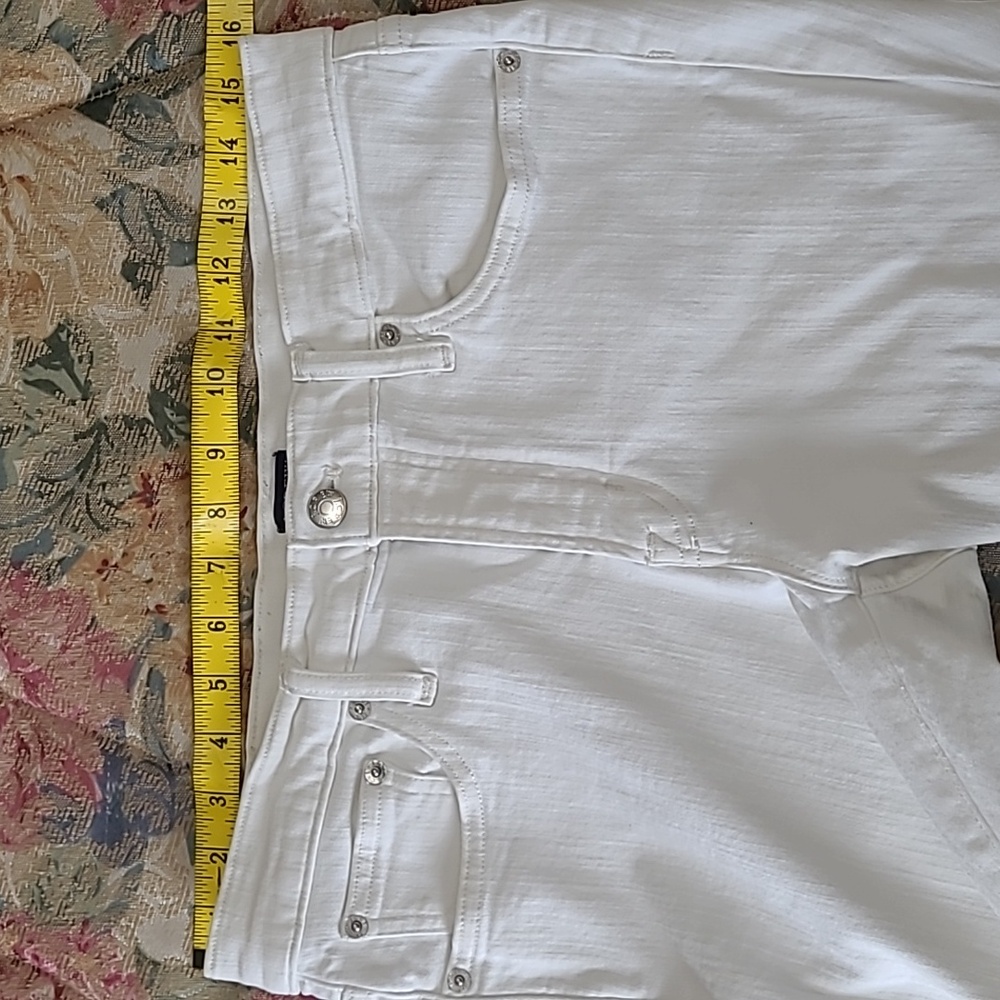 J.Crew White Womens Jeans Size 29 Midrise Skinny Stretch Finished Edge Hem - Picture 2 of 5